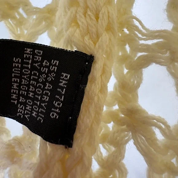 Maeve Anthropologie One Shoulder Crochet Sweater Ivory Sheer One Size Asymmetric - Picture 5 of 5